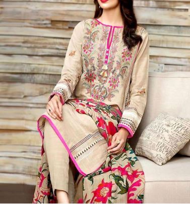 UNSTITCHED EMBROIDERED KHADDAR DRESS FOR WOMEN
